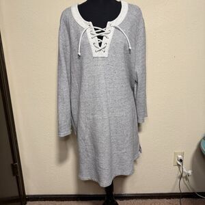 Women’s Liz Claiborne Weekend Women 2X Coastal Tunic Cozy Top 100% Cotton